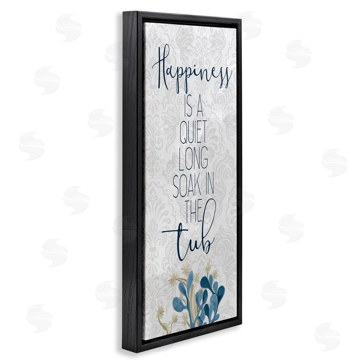 Kim Allen Happiness is Long Soak in Tub Phrase Blue Coral