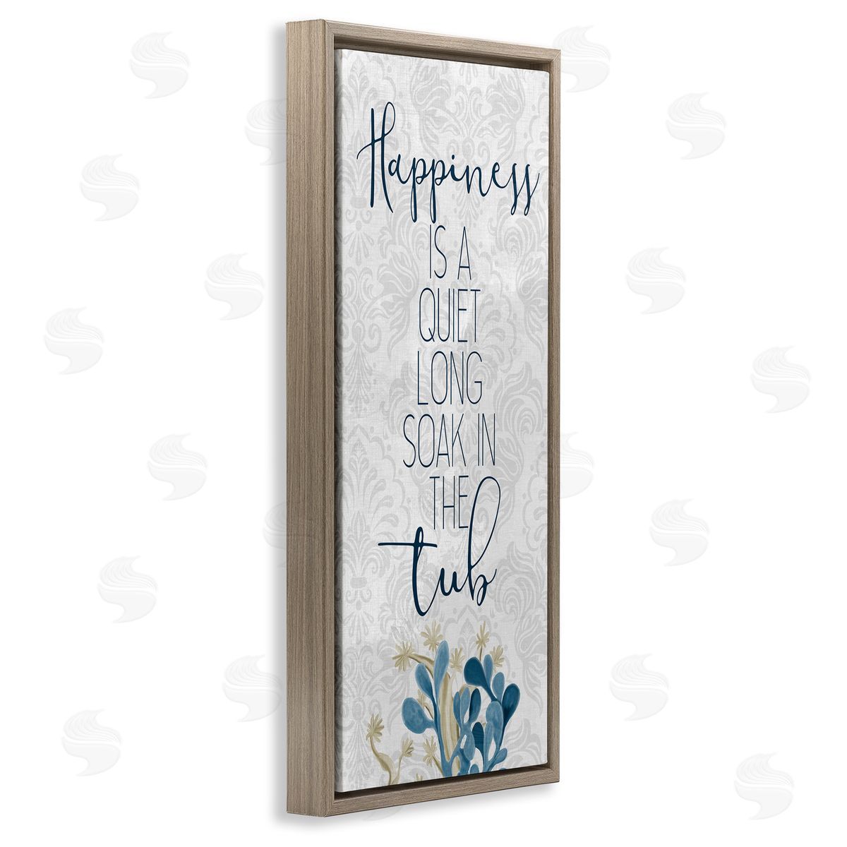 Kim Allen Happiness is Long Soak in Tub Phrase Blue Coral