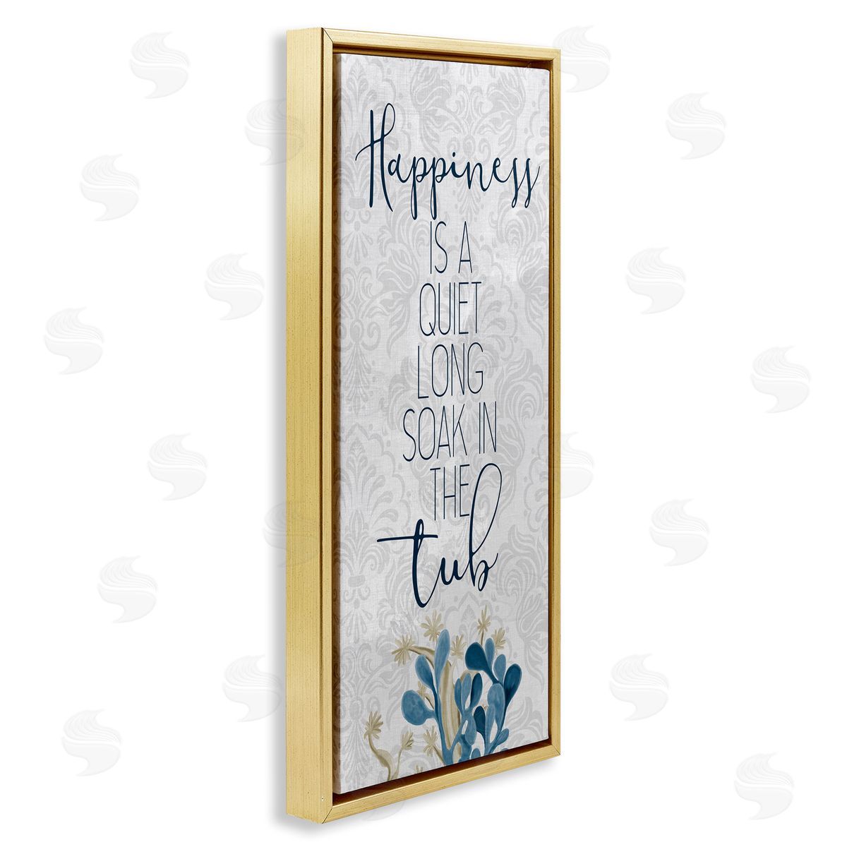 Kim Allen Happiness is Long Soak in Tub Phrase Blue Coral