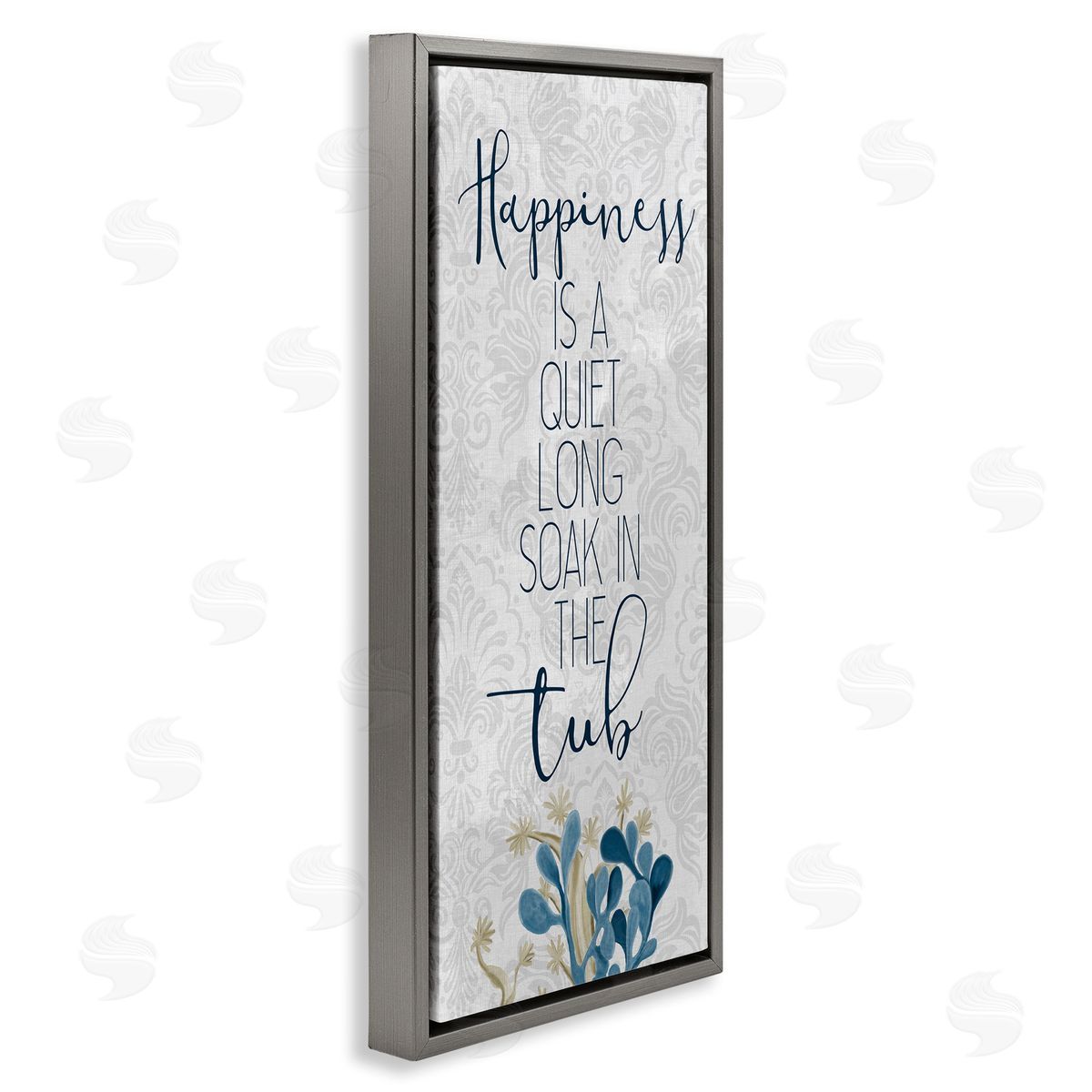 Kim Allen Happiness is Long Soak in Tub Phrase Blue Coral