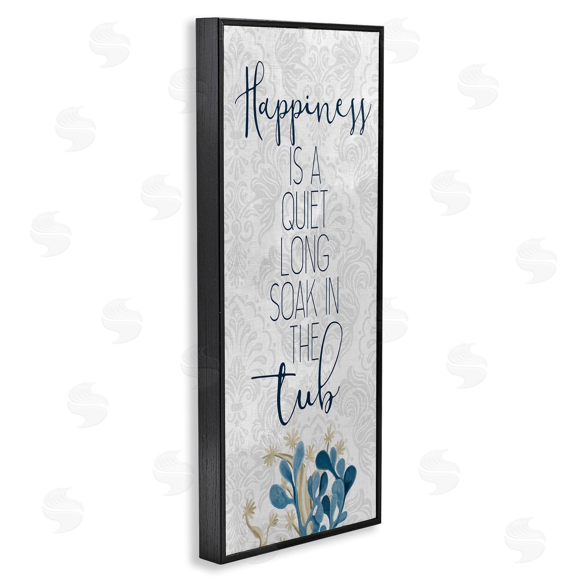 Kim Allen Happiness is Long Soak in Tub Phrase Blue Coral