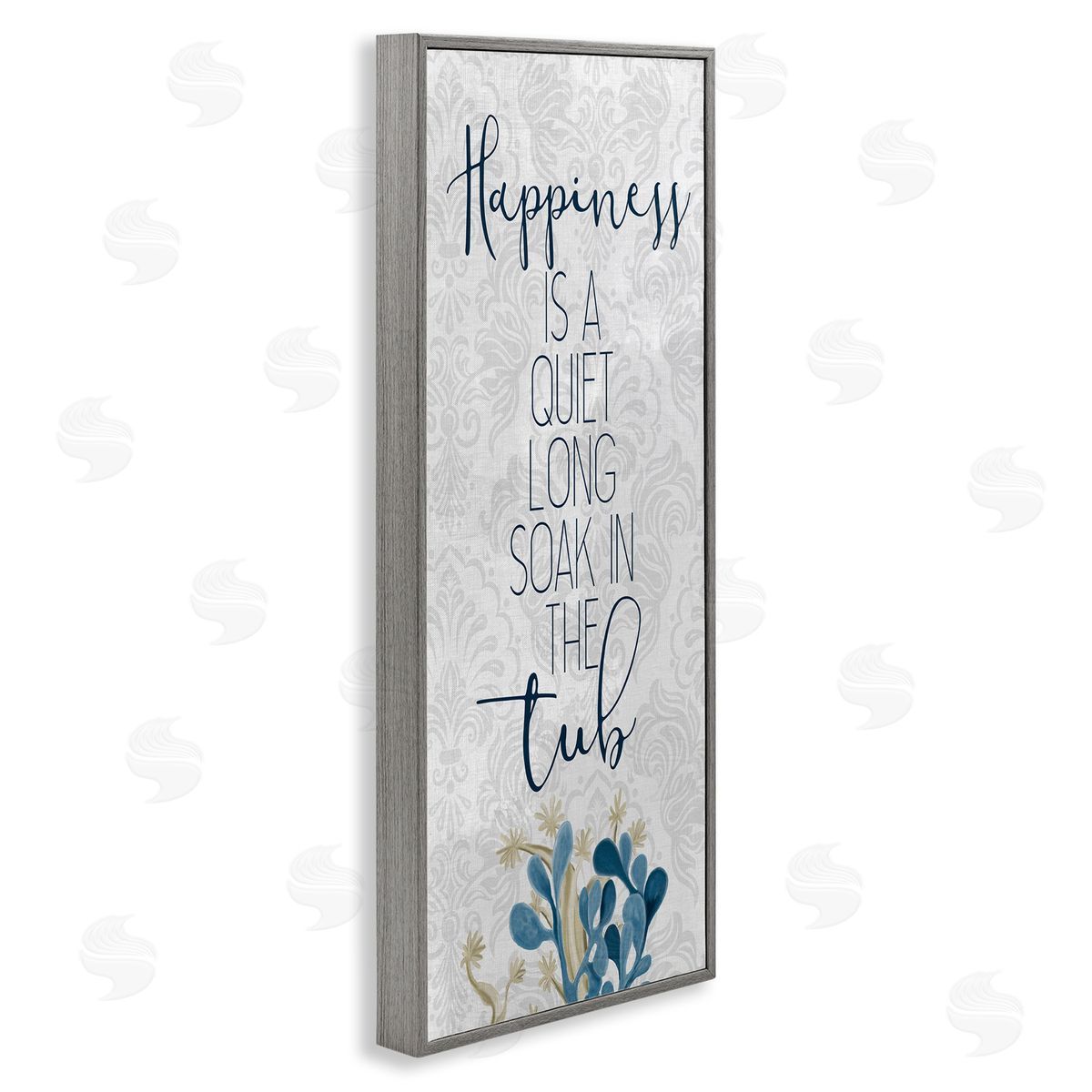 Kim Allen Happiness is Long Soak in Tub Phrase Blue Coral