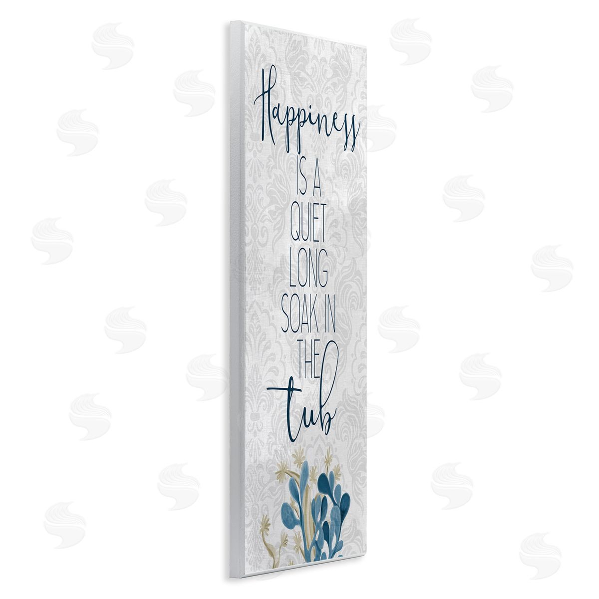 Kim Allen Happiness is Long Soak in Tub Phrase Blue Coral