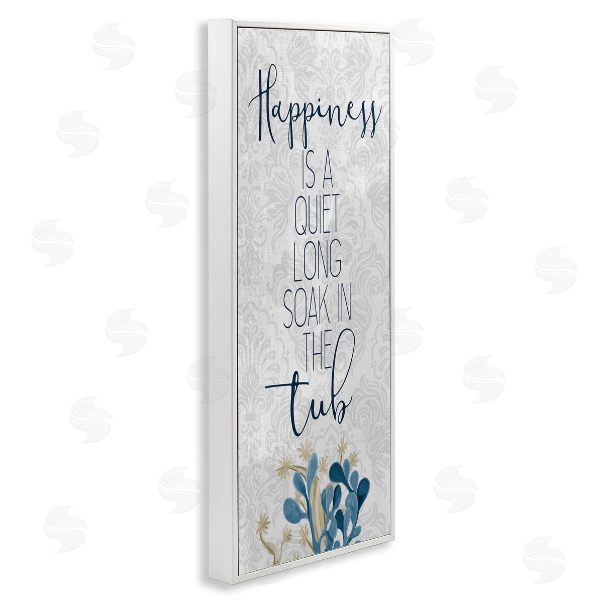 Kim Allen Happiness is Long Soak in Tub Phrase Blue Coral