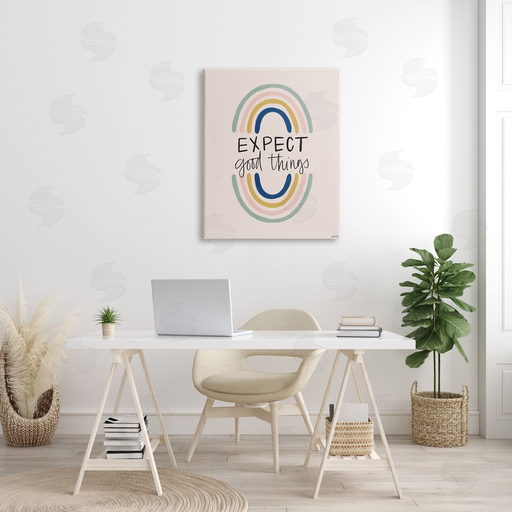 Lady Louise Designs Expect Good Things Phrase Double Rainbow Reflection