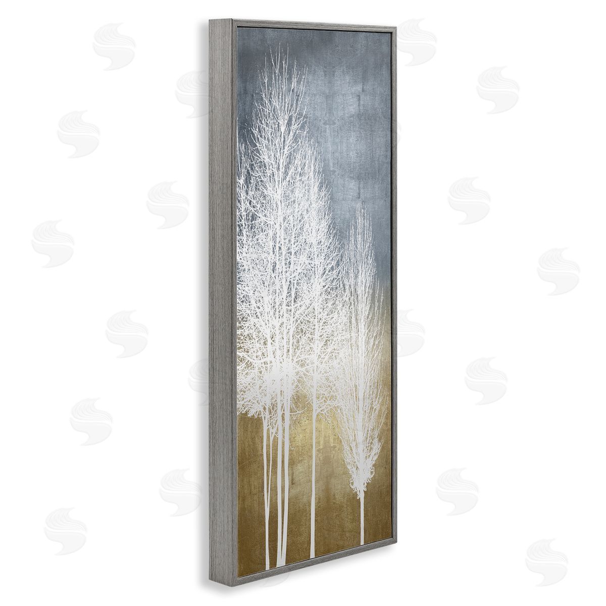 Tall Bare White Trees Nature Grey Frame Print Wall Art, Home Decor by Kate Bennett