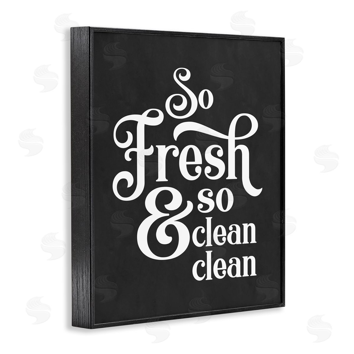 So Fresh & Clean Laundry Phrase Black Frame Print Wall Art, Home Decor by Lettered and Lined
