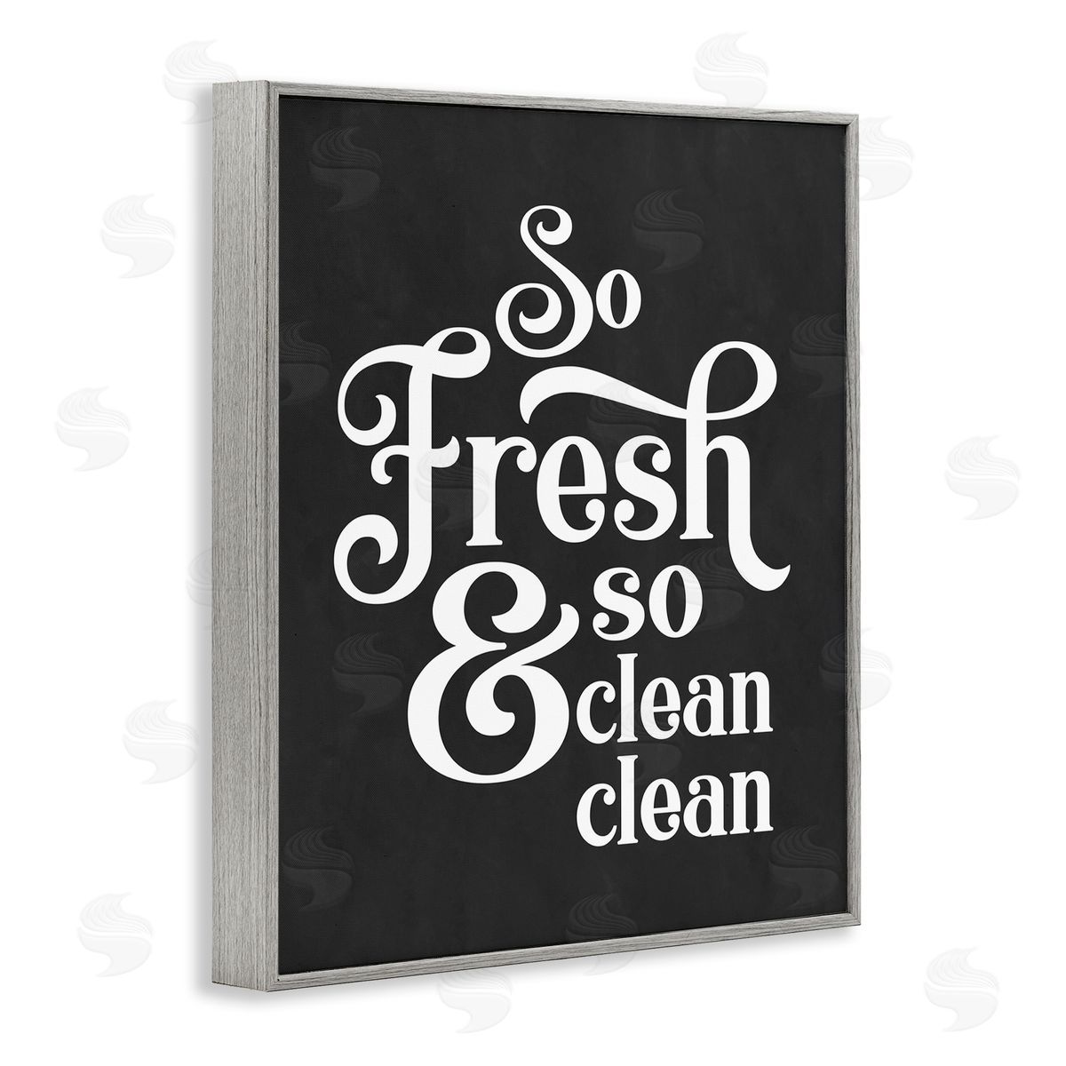 So Fresh & Clean Laundry Phrase Grey Frame Print Wall Art, Home Decor by Lettered and Lined
