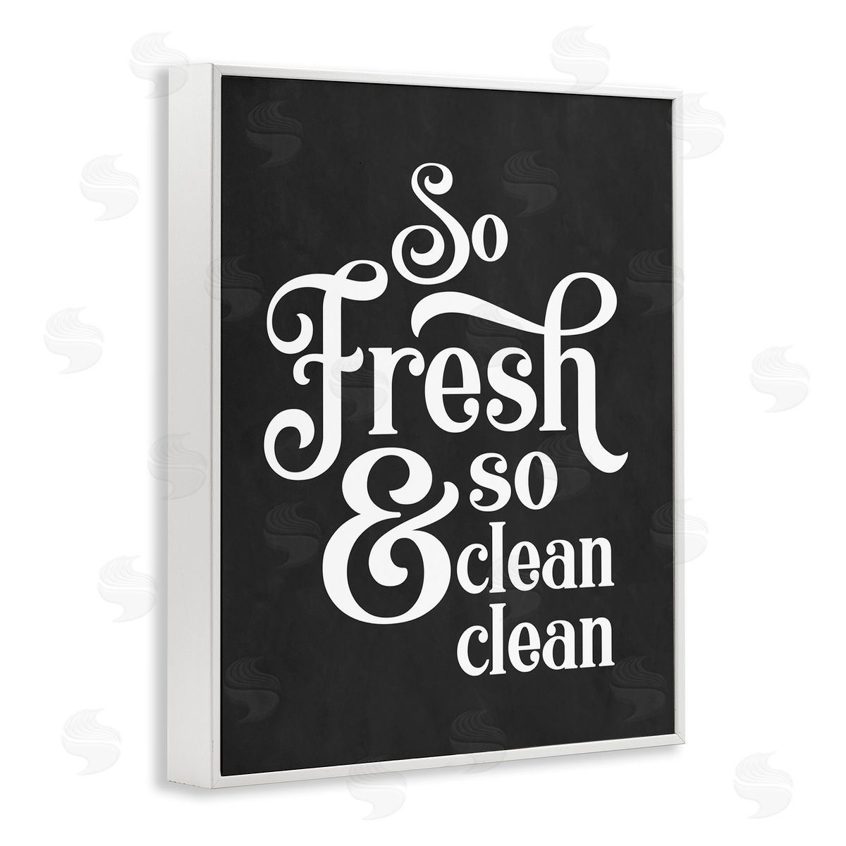 So Fresh & Clean Laundry Phrase White Frame Print Wall Art, Home Decor by Lettered and Lined