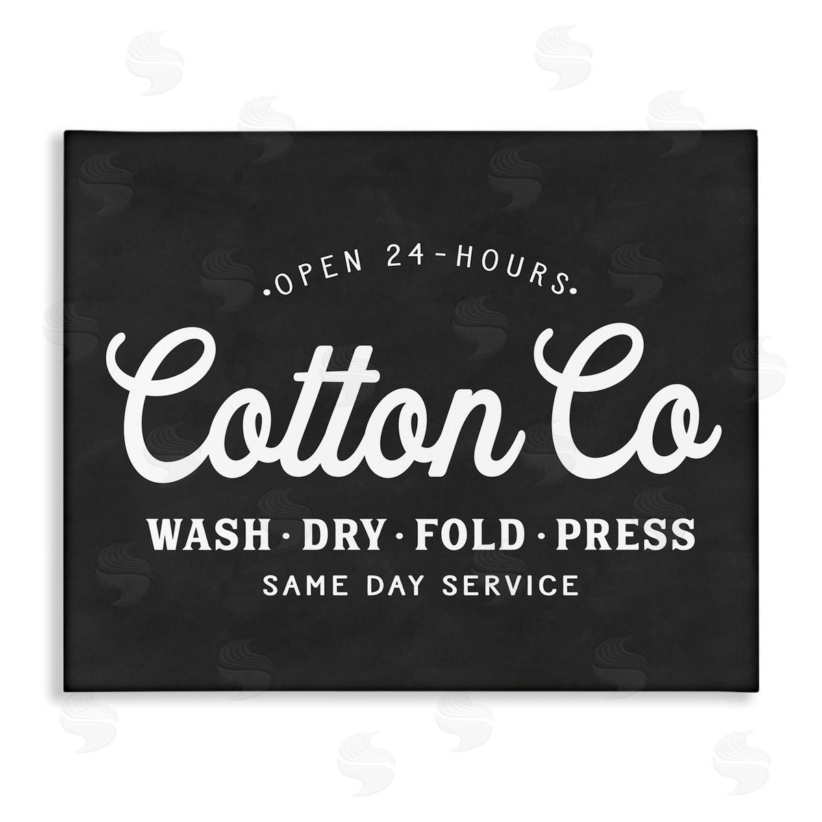 Lettered and Lined Cotton Co. Laundry Room Sign Black White Minimal