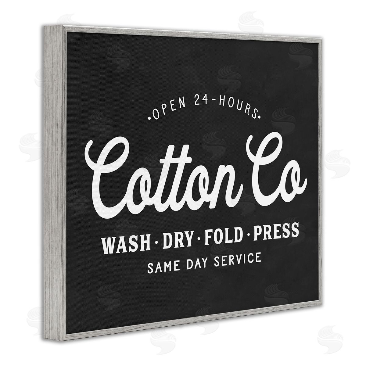 Lettered and Lined Cotton Co. Laundry Room Sign Black White Minimal