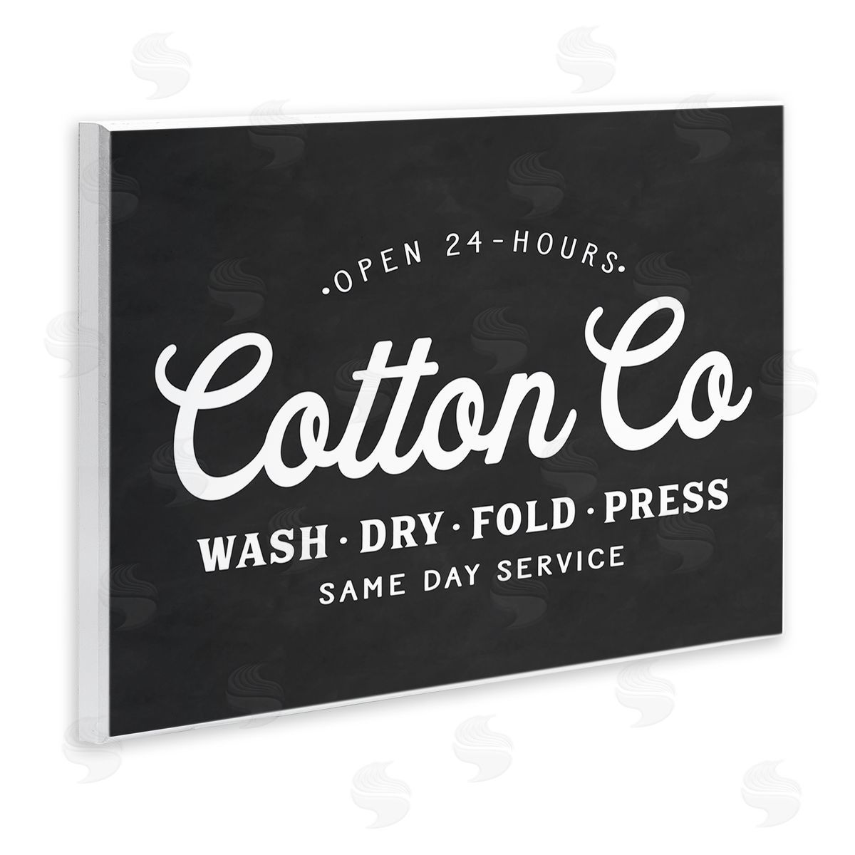 Lettered and Lined Cotton Co. Laundry Room Sign Black White Minimal