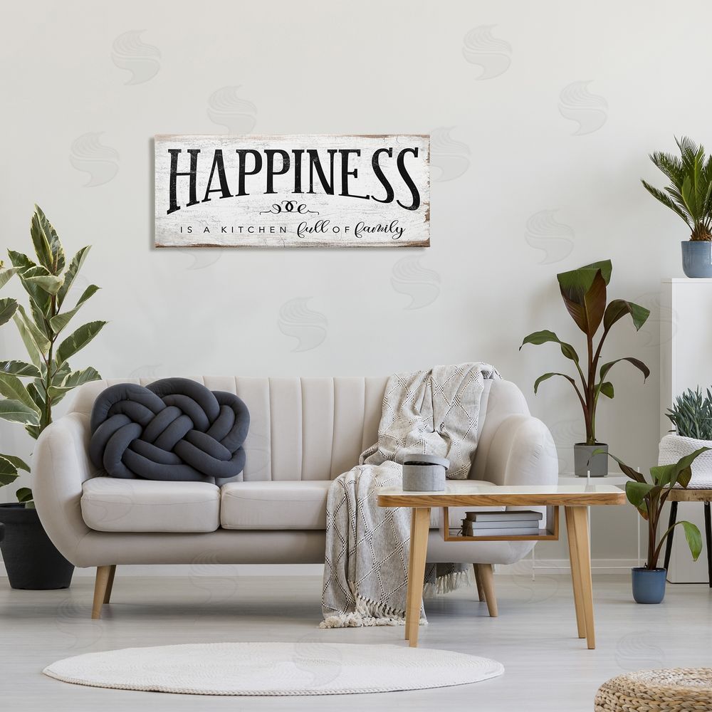 Stupell Studio Happiness is Kitchen Full of Family Rustic Sentiments