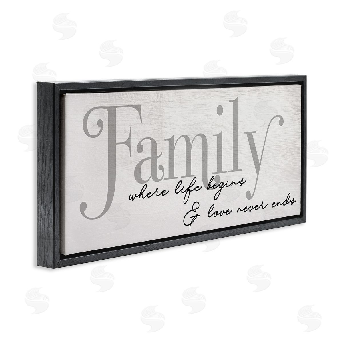 Stupell Studio Family Life Begins & Love Never Ends Phrase