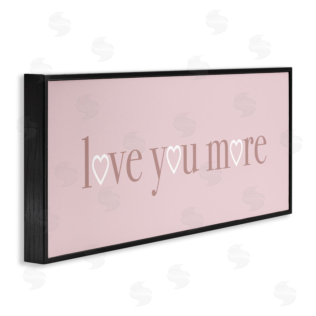 Soft Pink Love You More Phrase Black Frame Print Wall Art, Home Decor by Stupell Studio