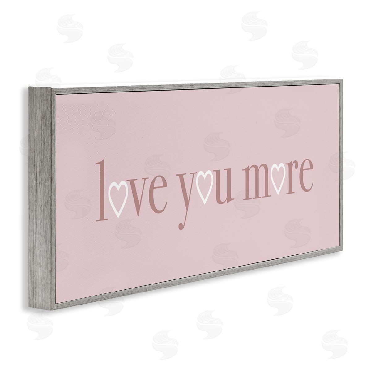 Soft Pink Love You More Phrase Grey Frame Print Wall Art, Home Decor by Stupell Studio