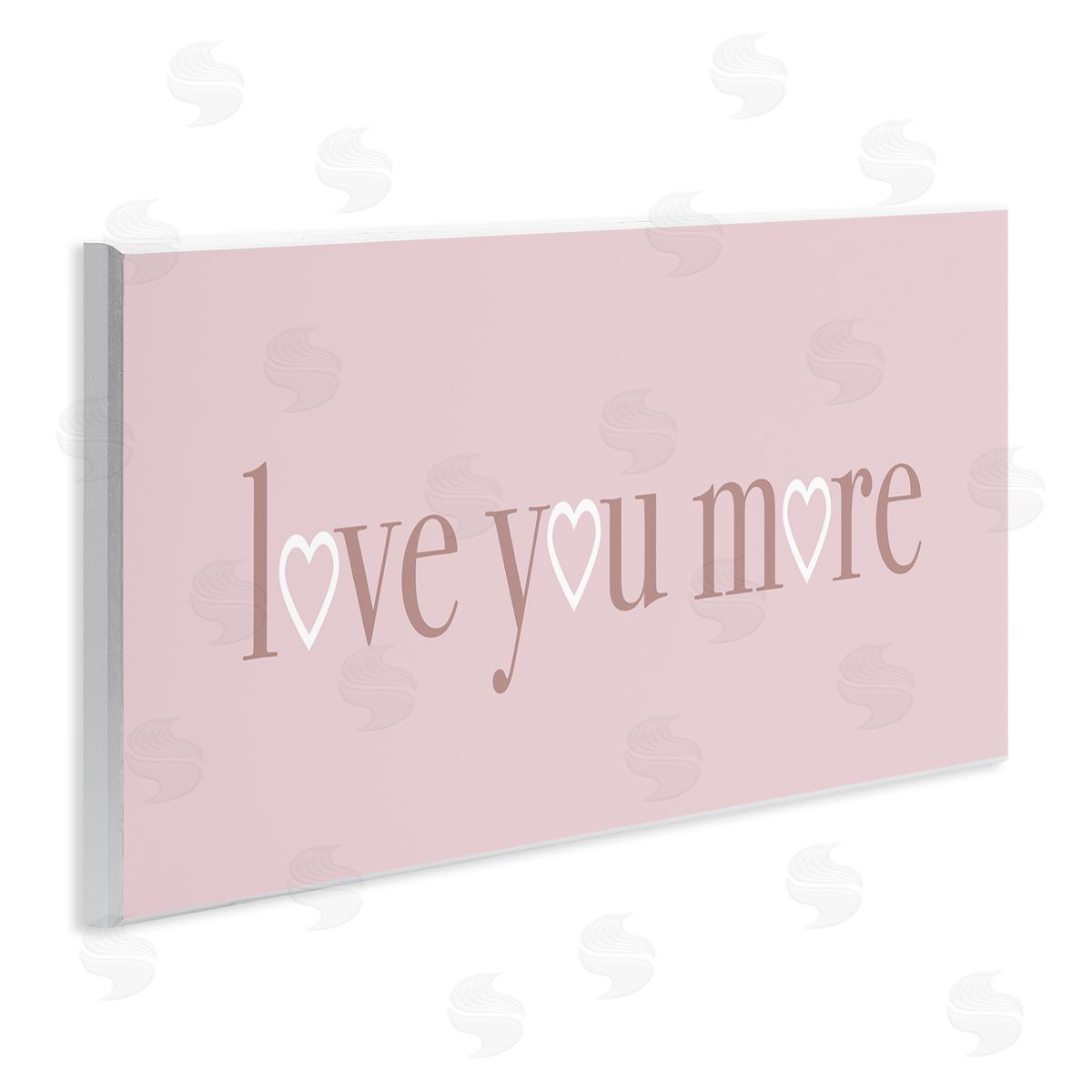 Soft Pink Love You More Phrase Wood Plaque Wall Art, Home Decor by Stupell Studio