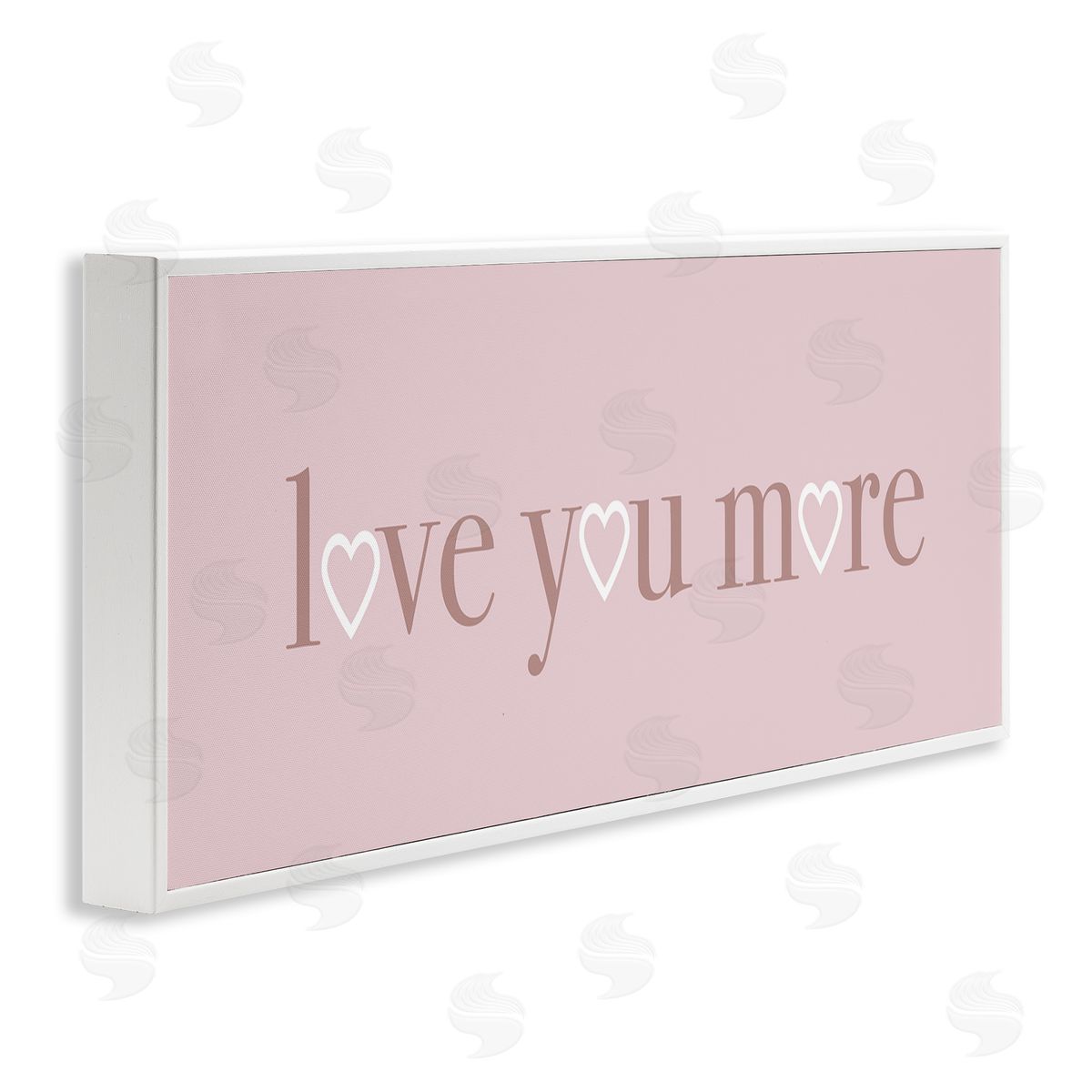 Soft Pink Love You More Phrase White Frame Print Wall Art, Home Decor by Stupell Studio
