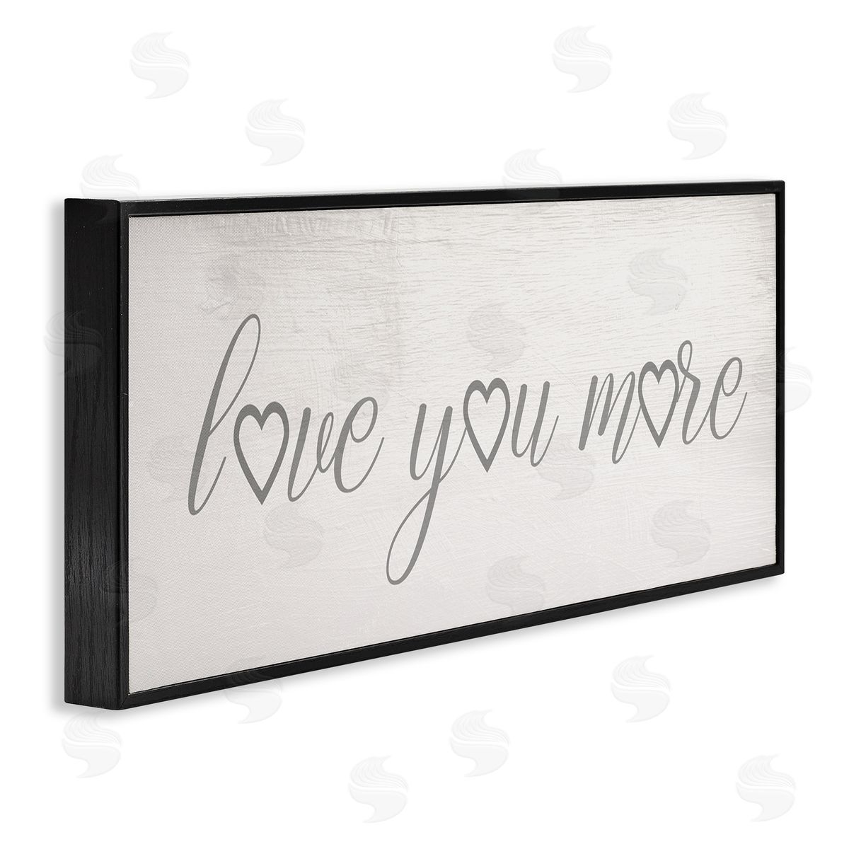 Love You More Heart Icon Black Frame Print Wall Art, Home Decor by Stupell Studio