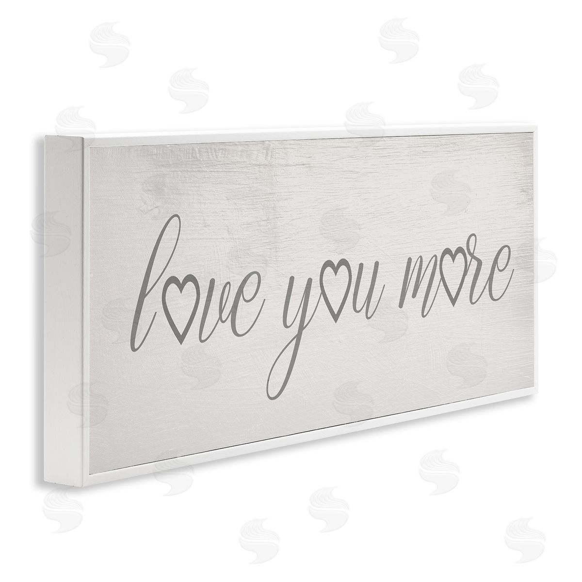 Love You More Heart Icon White Frame Print Wall Art, Home Decor by Stupell Studio