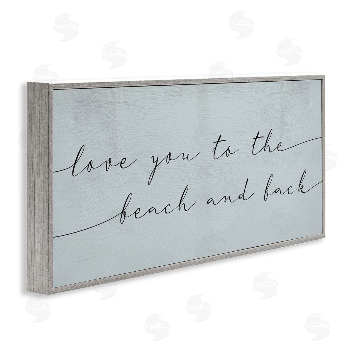 Love You Beach & Back Grey Frame Print Wall Art, Home Decor by Stupell Studio