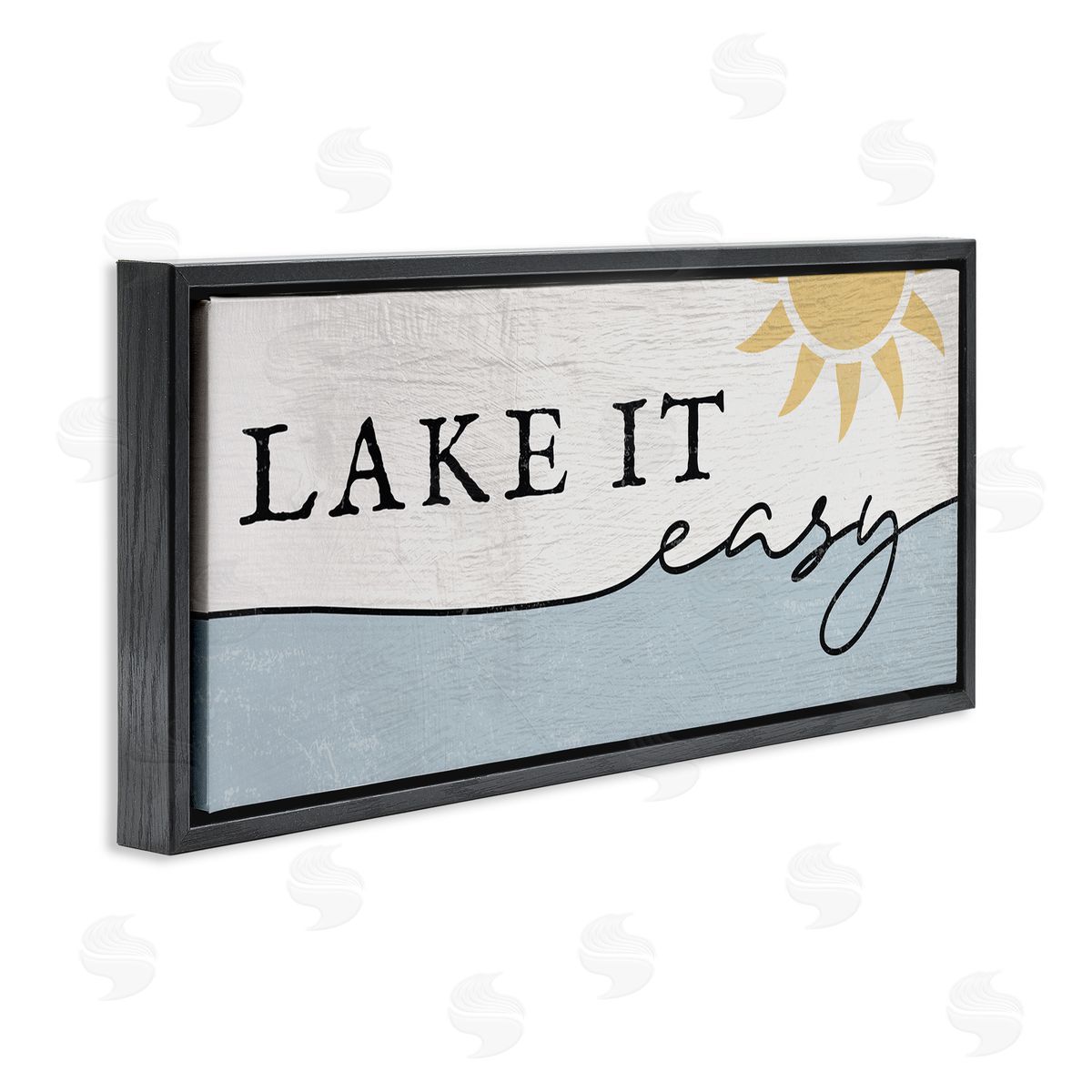 Nautical Pun Lake It Easy Black Floating Frame Canvas Wall Art, Home Decor by Stupell Studio