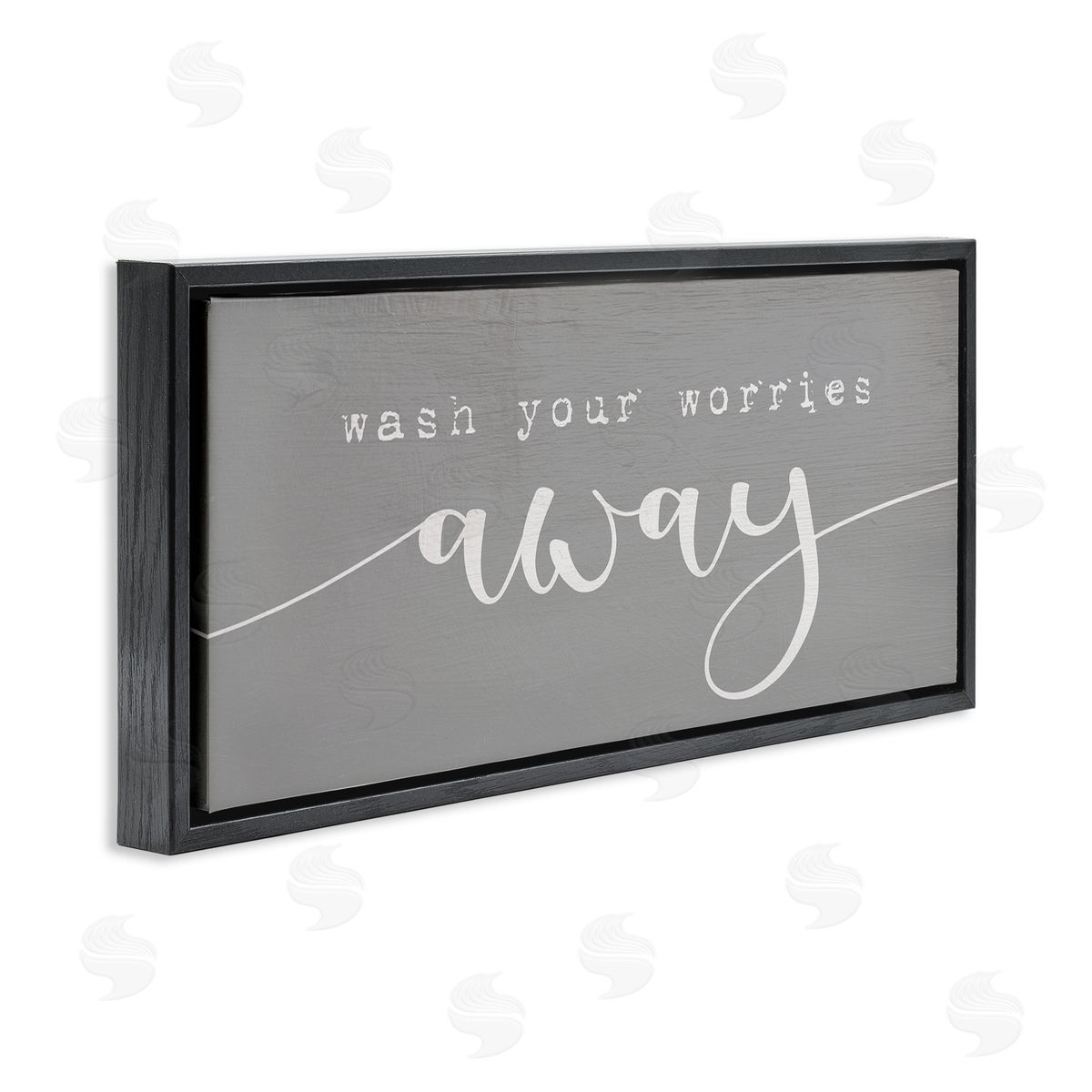Wash Your Worries Away Phrase Black Floating Frame Canvas Wall Art, Home Decor by Stupell Studio