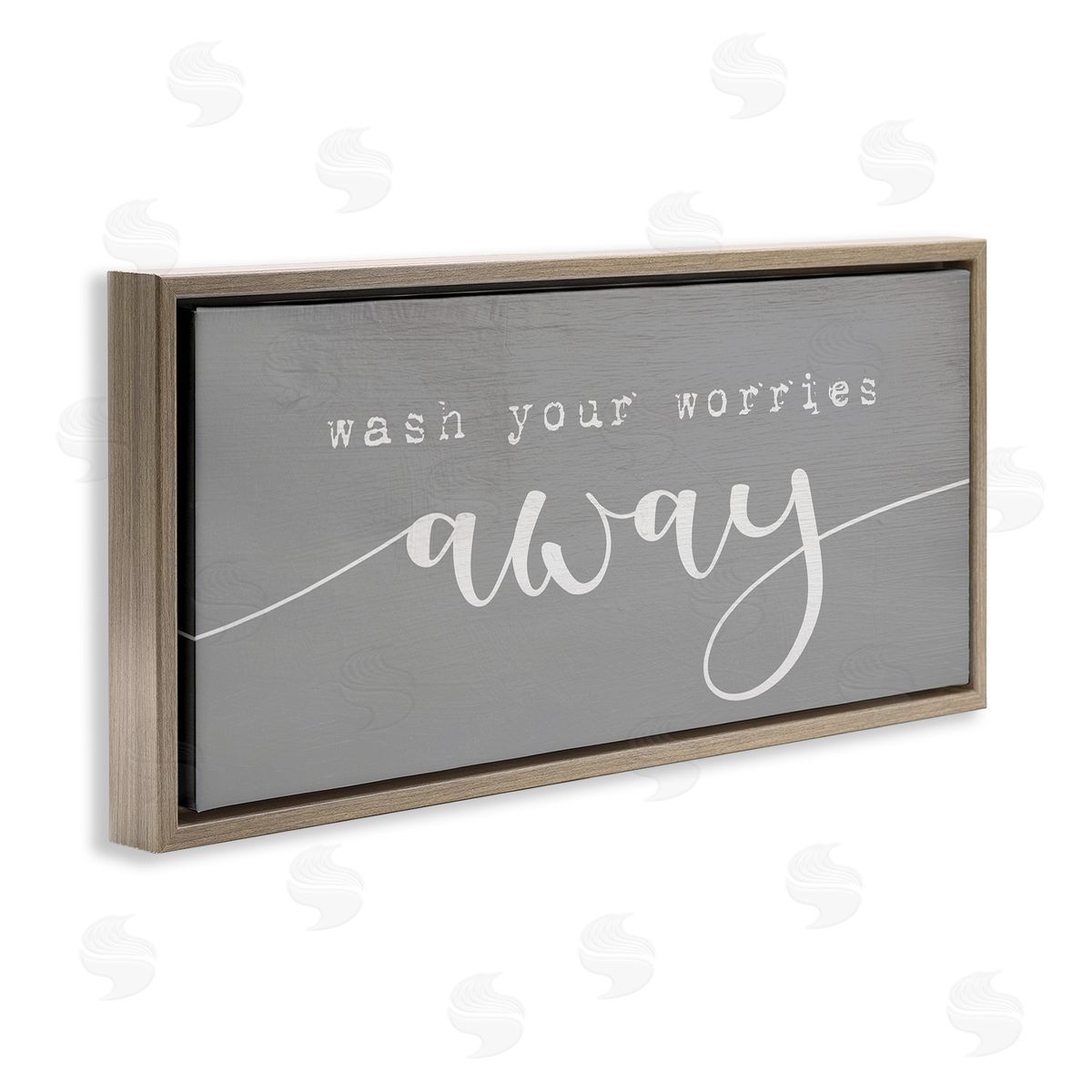 Wash Your Worries Away Phrase Brown Floating Frame Canvas Wall Art, Home Decor by Stupell Studio