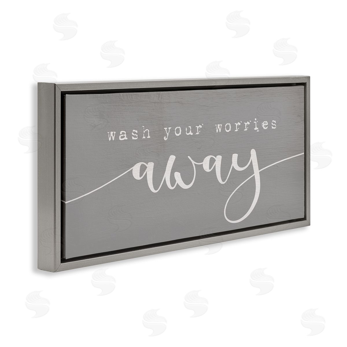 Wash Your Worries Away Phrase Grey Floating Frame Canvas Wall Art, Home Decor by Stupell Studio