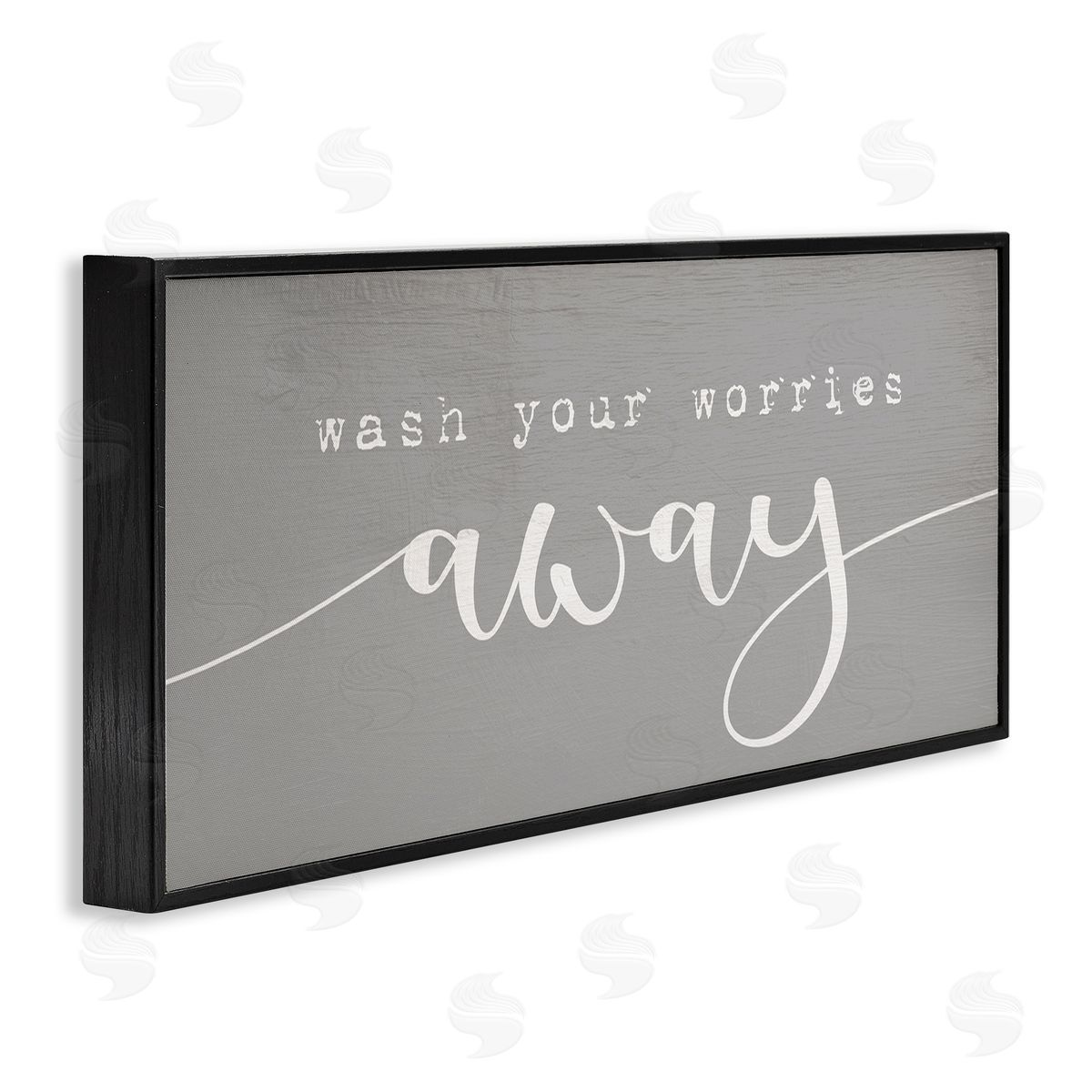 Wash Your Worries Away Phrase Black Frame Print Wall Art, Home Decor by Stupell Studio