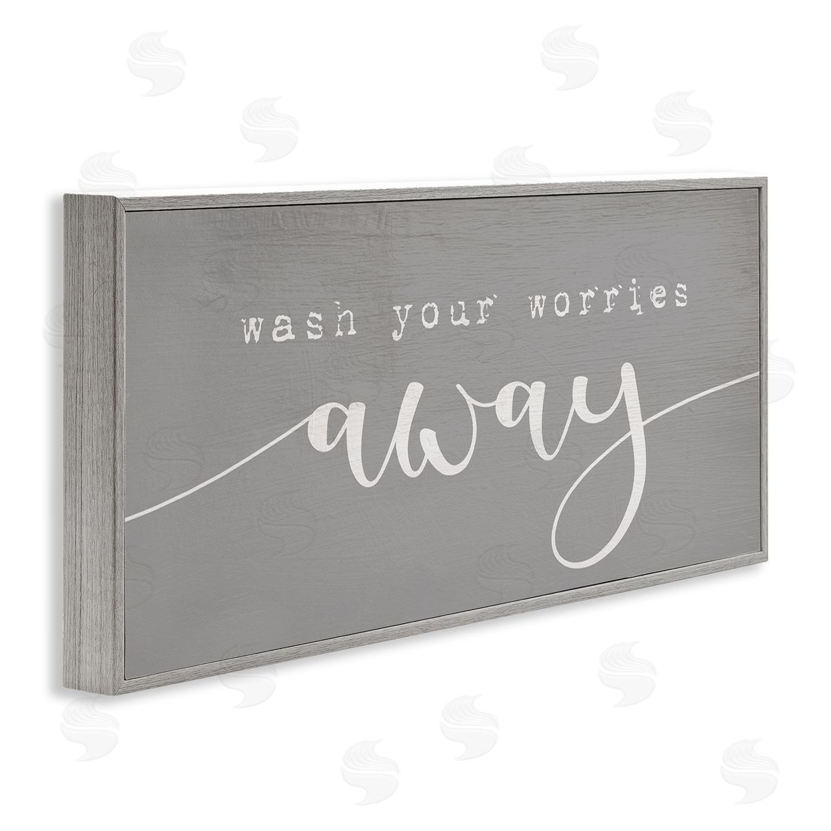 Wash Your Worries Away Phrase Grey Frame Print Wall Art, Home Decor by Stupell Studio