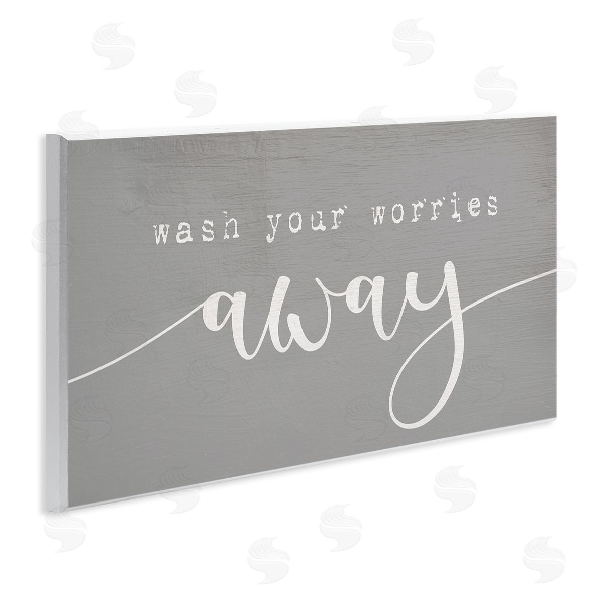 Wash Your Worries Away Phrase Wood Plaque Wall Art, Home Decor by Stupell Studio