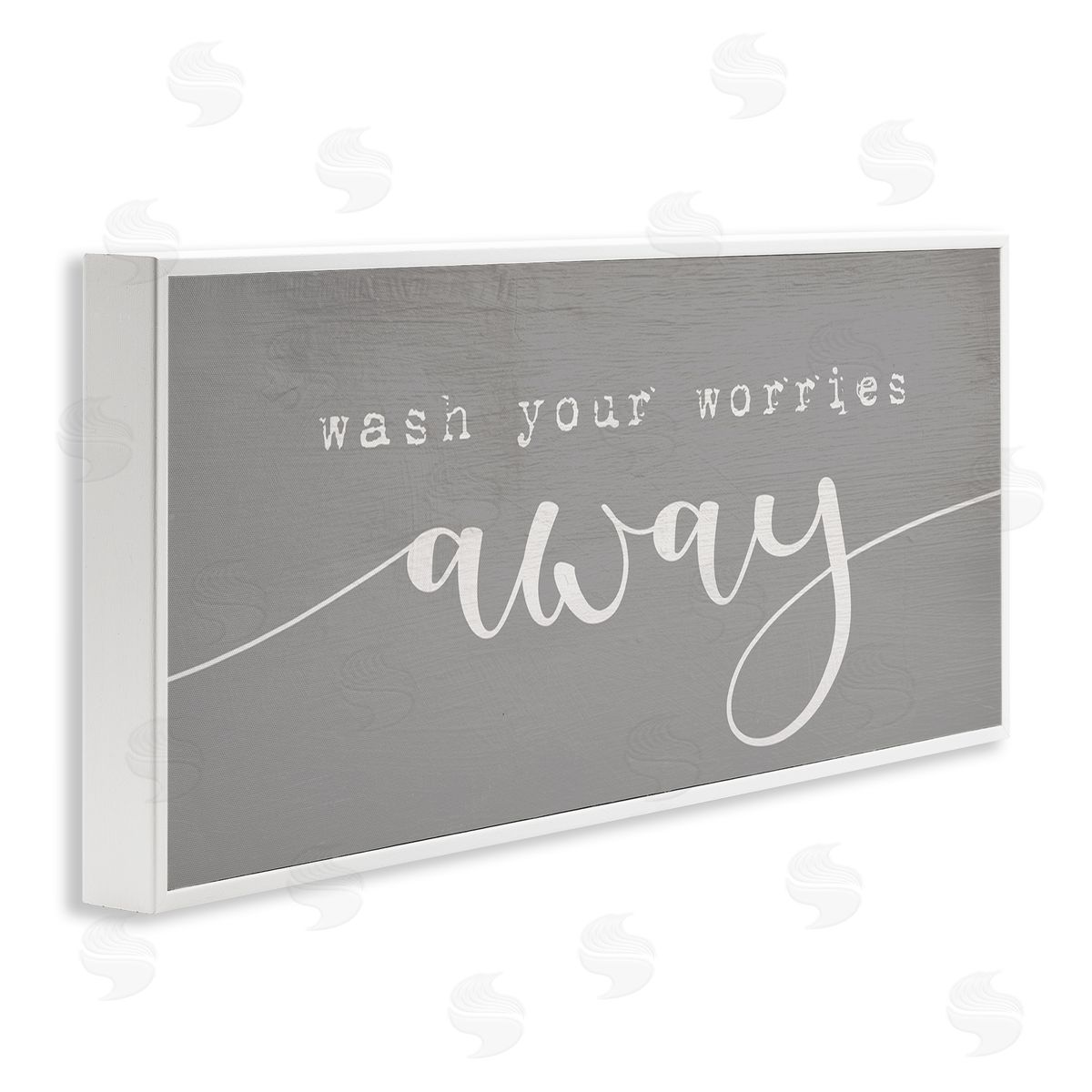 Wash Your Worries Away Phrase White Frame Print Wall Art, Home Decor by Stupell Studio