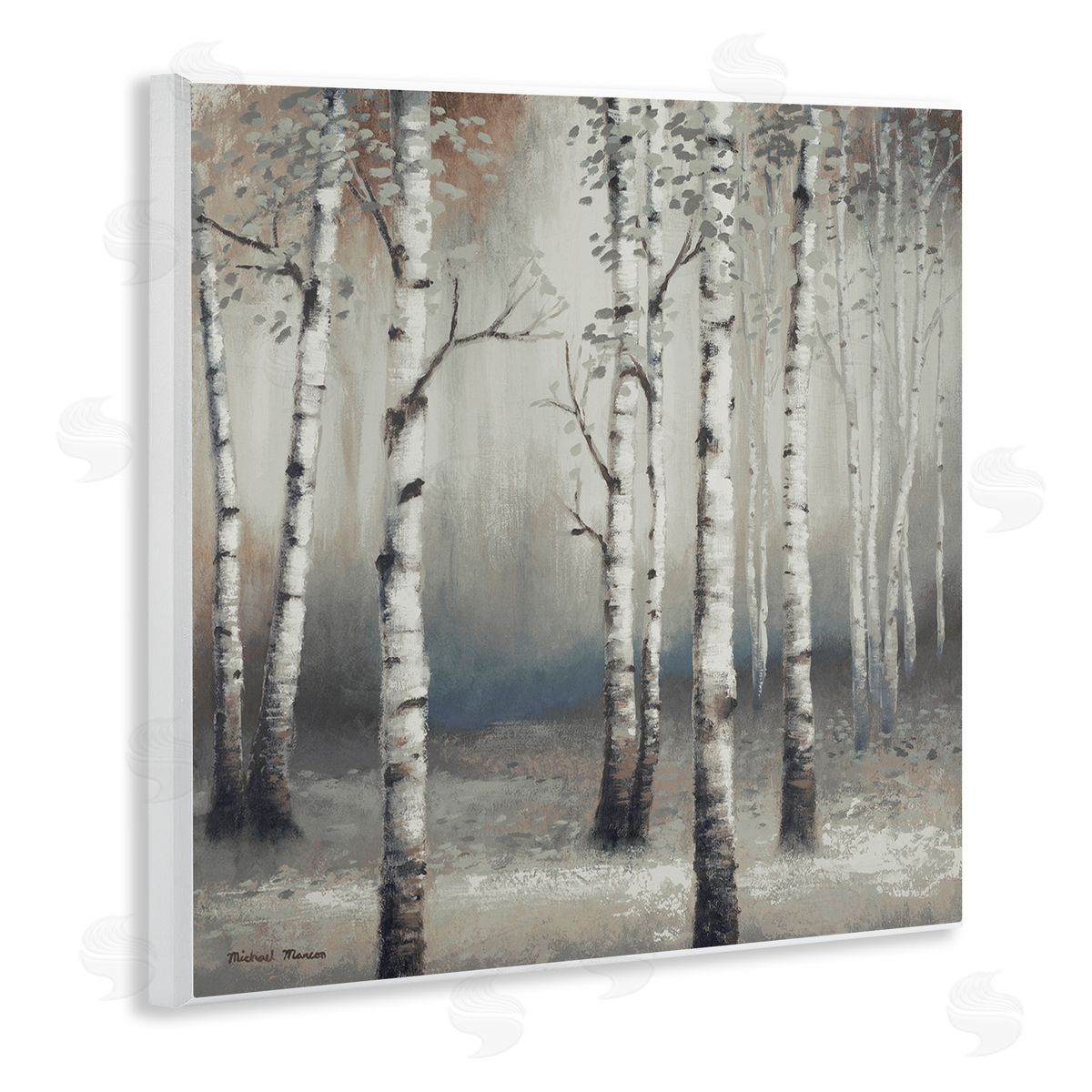 Birch Trees with Misty Haze Wood Plaque Wall Art, Home Decor by Michael Marcon
