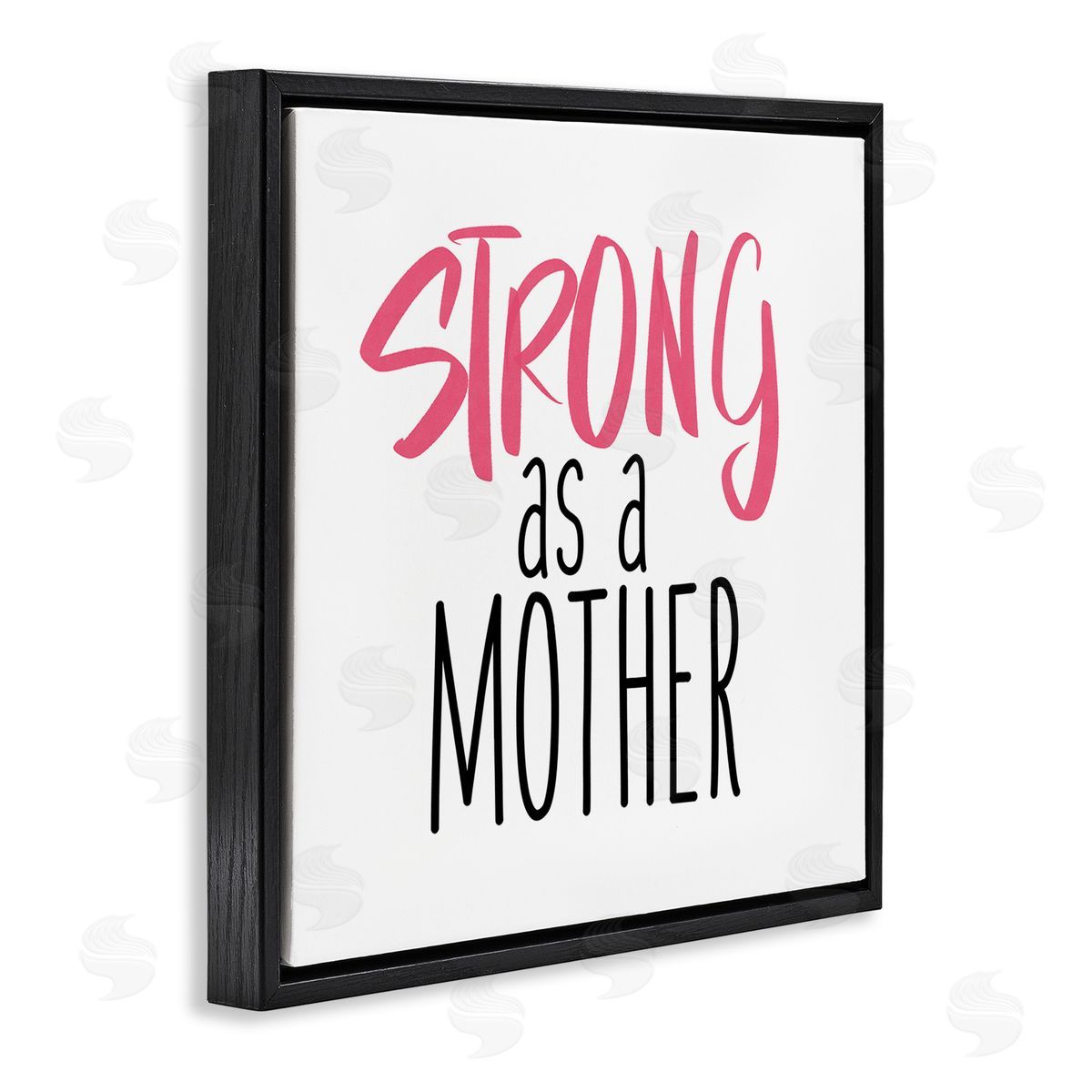 SD Graphics Studio Strong As A Mother Sentiment Minimal Pink Pop Black Floating Frame Canvas Wall Art Print