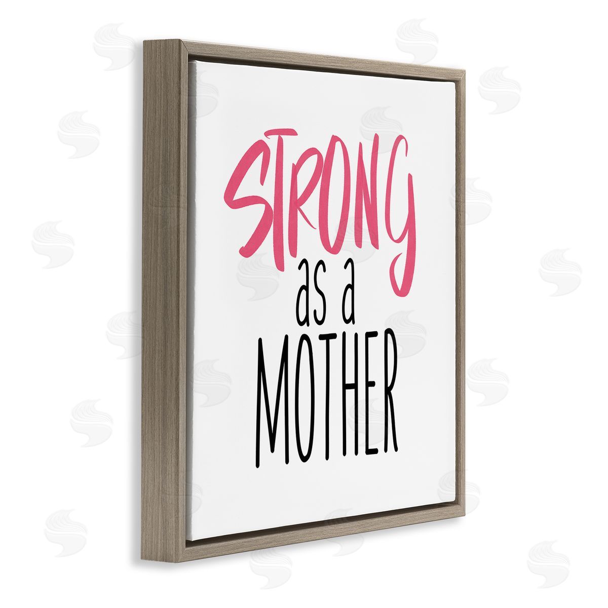 SD Graphics Studio Strong As A Mother Sentiment Minimal Pink Pop Brown Floating Frame Canvas Wall Art Print