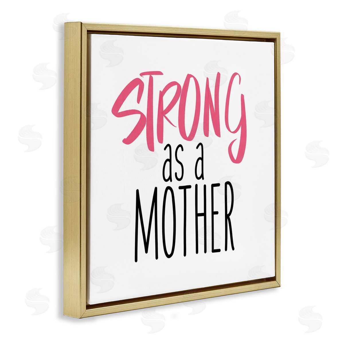 SD Graphics Studio Strong As A Mother Sentiment Minimal Pink Pop Gold Floating Frame Canvas Wall Art Print