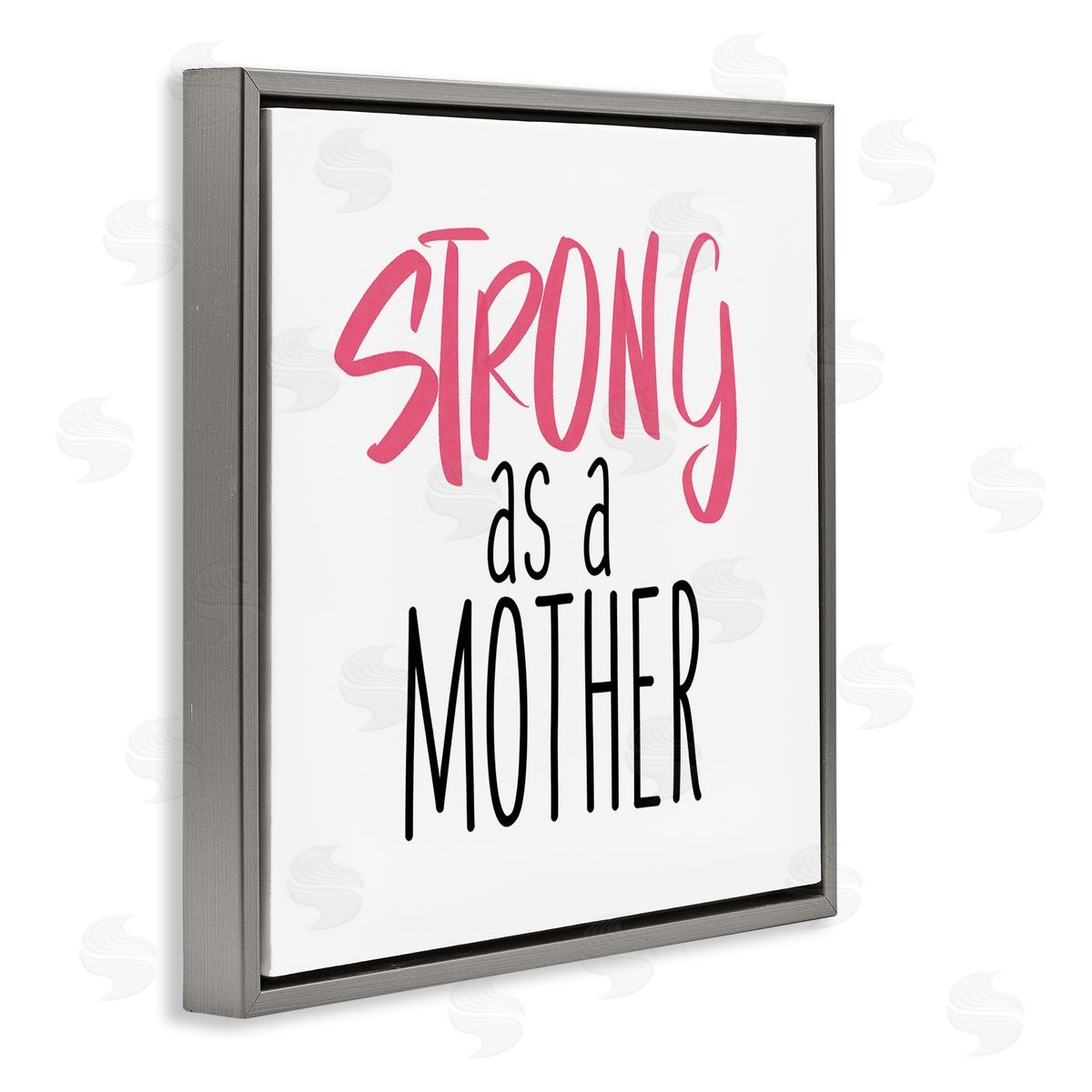 SD Graphics Studio Strong As A Mother Sentiment Minimal Pink Pop Gray Floating Frame Canvas Wall Art Print