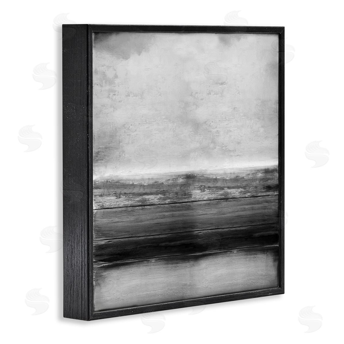Monochromatic Grey Rustic Abstraction Black Frame Print Wall Art, Home Decor by Taylor Hamilton