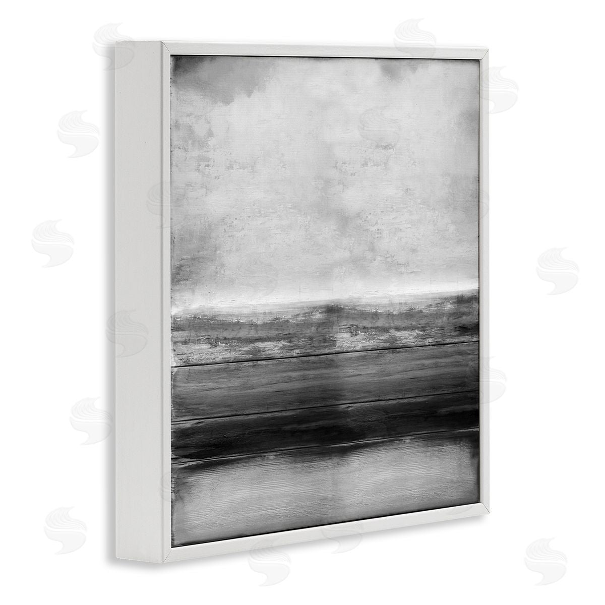 Monochromatic Grey Rustic Abstraction White Frame Print Wall Art, Home Decor by Taylor Hamilton