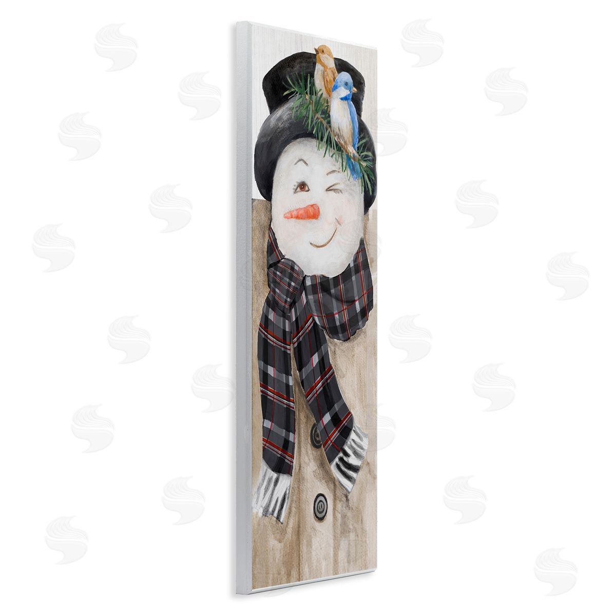 Rustic Winter Snowman Wink Wood Plaque Wall Art, Home Decor by Lanie Loreth
