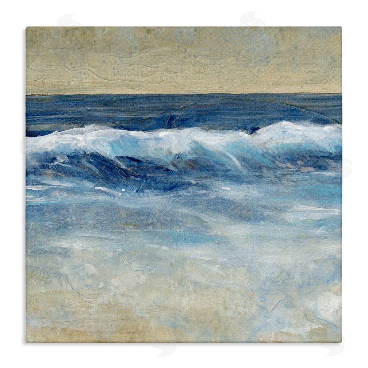 Tim O'Toole Incoming Beach Tide Contemporary Painting Soft Whitecaps Stretched Canvas Wall Art Print