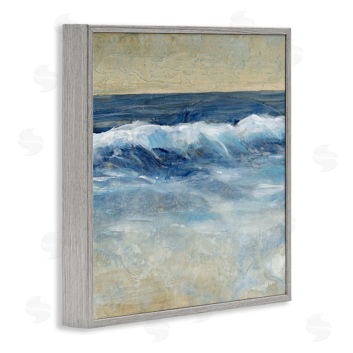 Tim O'Toole Incoming Beach Tide Contemporary Painting Soft Whitecaps Gray Framed Glicee Wall Art Print