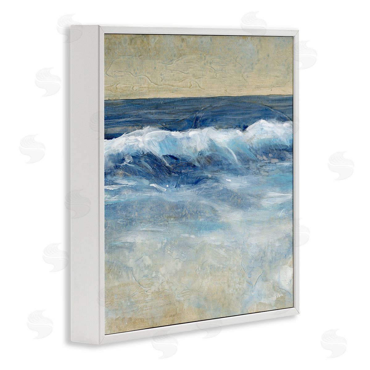 Tim O'Toole Incoming Beach Tide Contemporary Painting Soft Whitecaps White Framed Glicee Wall Art Print