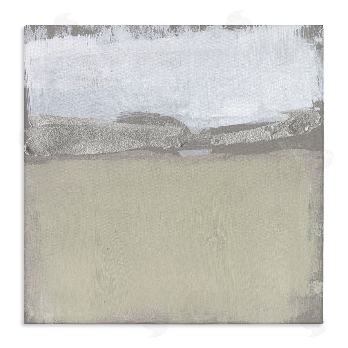 Jennifer Goldberger Silver Ribbon Abstract Horizon Neutral Tone Landscape Stretched Canvas Wall Art Print