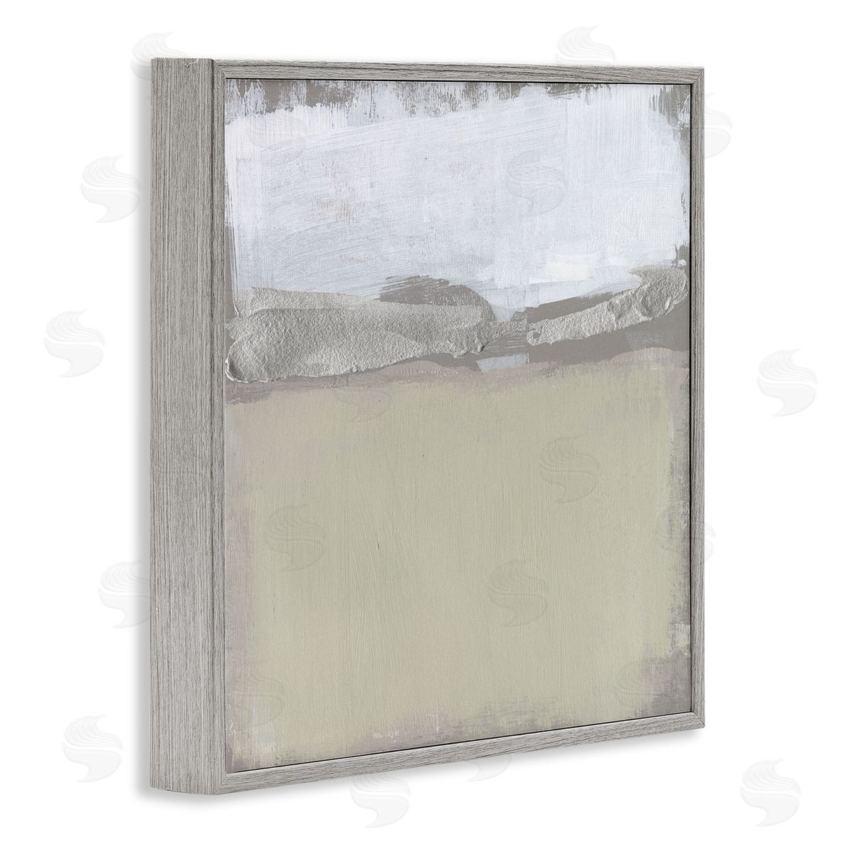 Jennifer Goldberger Silver Ribbon Abstract Horizon Neutral Tone Landscape Gray Framed Glicee Wall Art Print