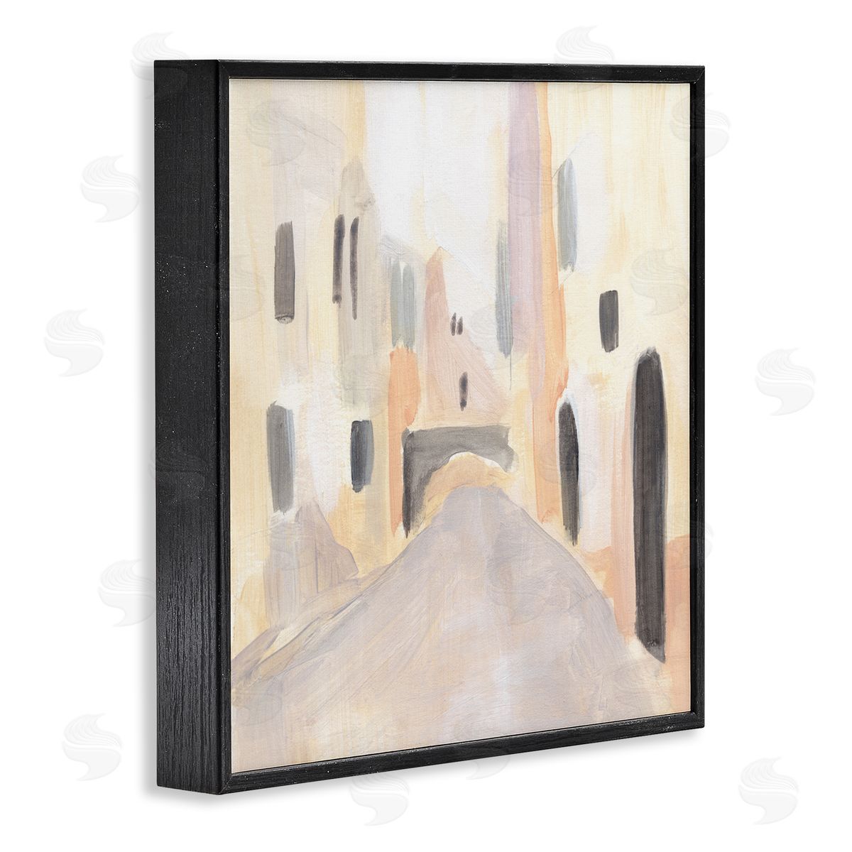 Annie Warren Soft Tone Urban Alleyway Delicate European Buildings Black Framed Glicee Wall Art Print