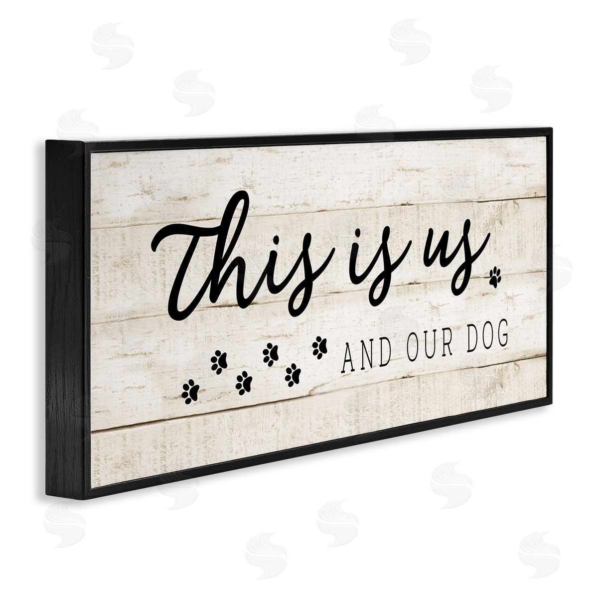 This Is Us & Our Dog Phrase Black Frame Print Wall Art, Home Decor by CAD