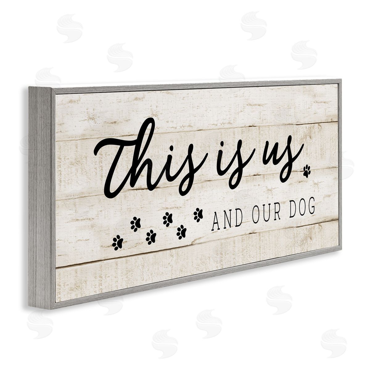 This Is Us & Our Dog Phrase Grey Frame Print Wall Art, Home Decor by CAD