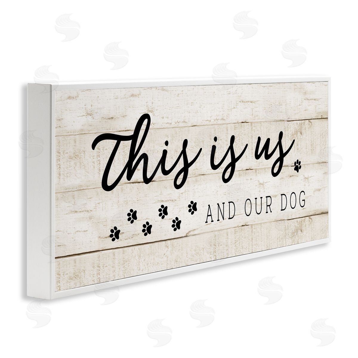 This Is Us & Our Dog Phrase White Frame Print Wall Art, Home Decor by CAD
